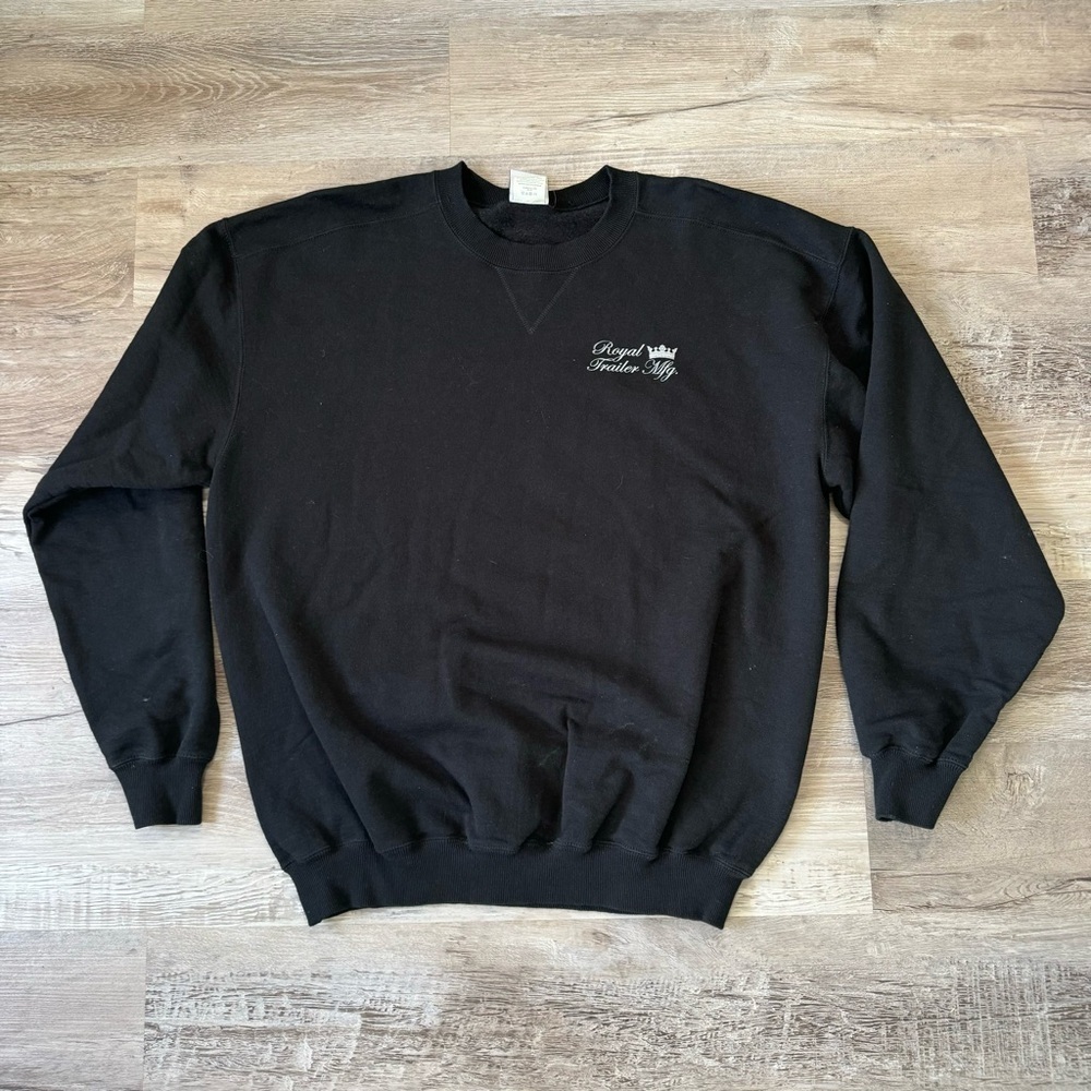 Vintage Royal Trailer Mfg. black and white crew neck sweatshirt black white XL - Picture 2 of 6